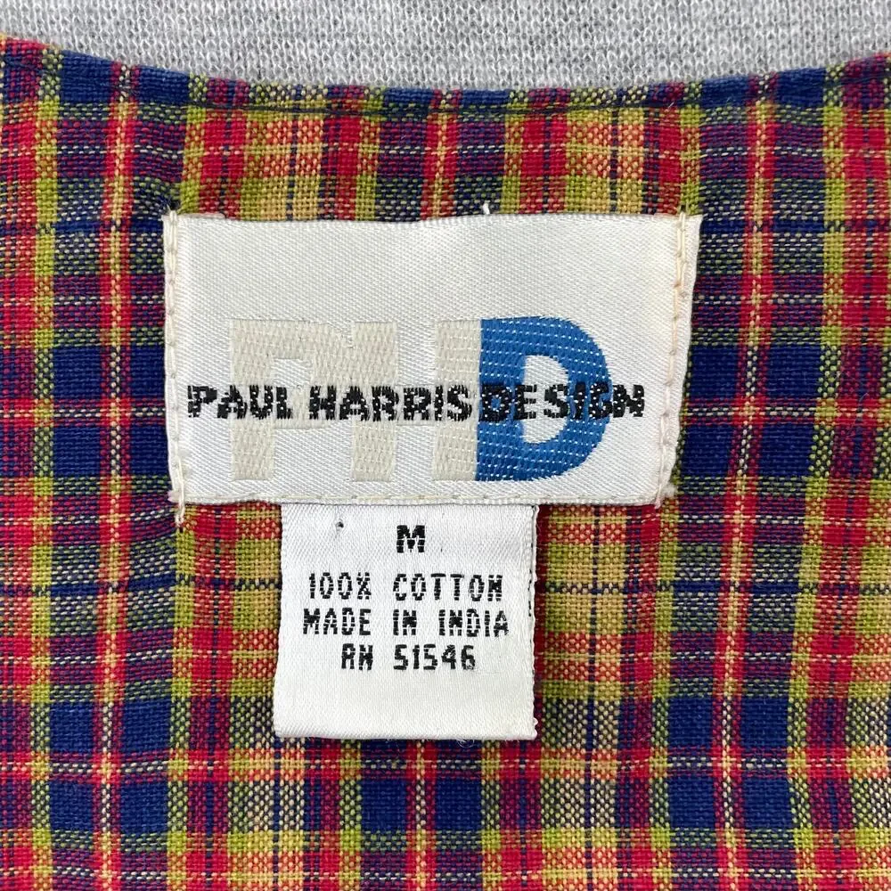 VTG Paul Harris Patchwork Vest Womens M Floral Plaid Cottagecore Fairy Grunge